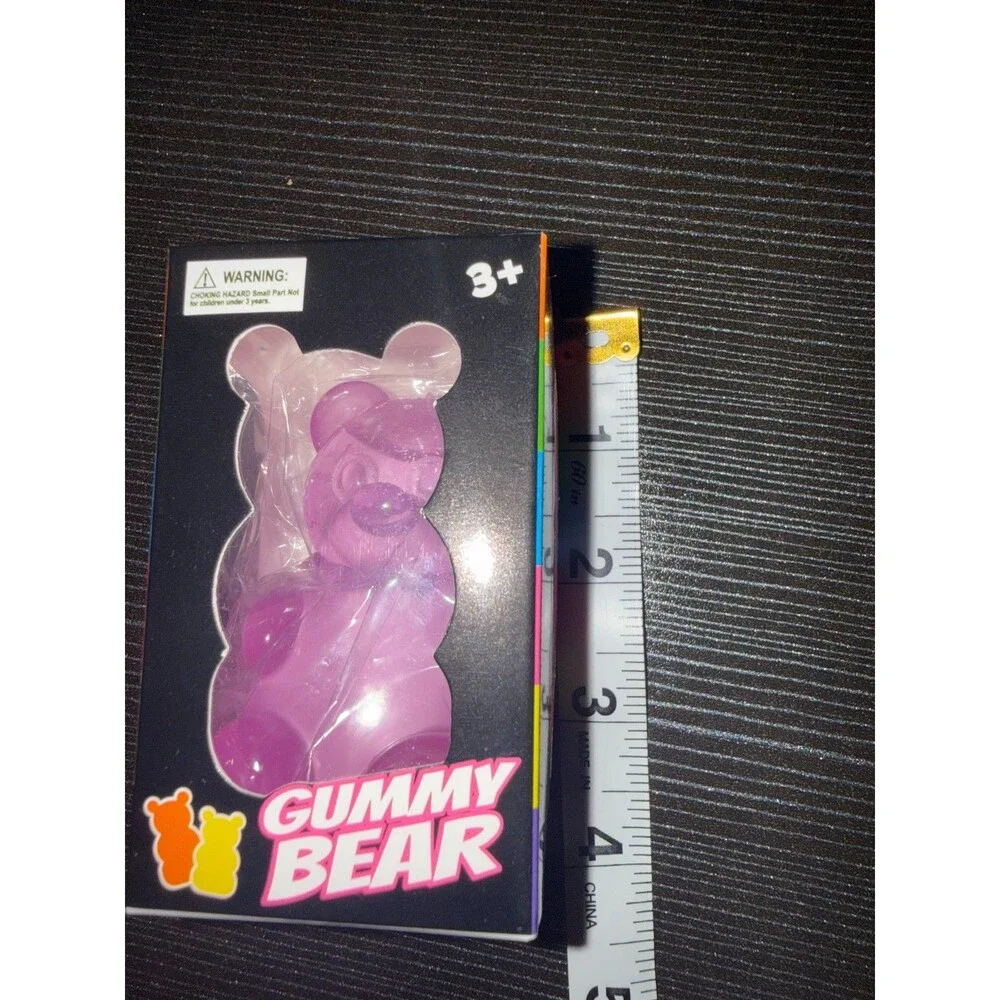 Unbranded NIB Purple Gummy Bear Squishy Stress Relief Fidget Squeeze Toy